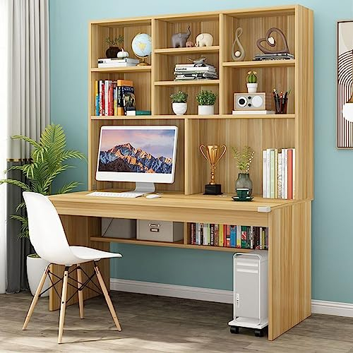 EsEntL Computertisch mit Bücherregal für kleinen Raum, Schreibtisch/Arbeitsplatz aus Holz, Lerntisch für Jugendliche, Schreibtisch, Computertisch mit Schrank (47 Zoll)