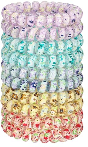JessLab Spirale Haargummis, 10 Stück Sortierte, Spurlose Spiral-Haargummis, Niedliche Plastikspirale als Pferdeschwanzhalter, Schadensfreies Haar-Accessoire für Frauen und Mädchen, Farbe 3 Mischen