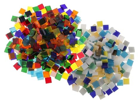 Tesselles mosaique 300g a mélangé des morceaux de tuiles de mosaïque en verre de place de couleur for la fabrication de mosaïque 10x10mm Mosaique verre