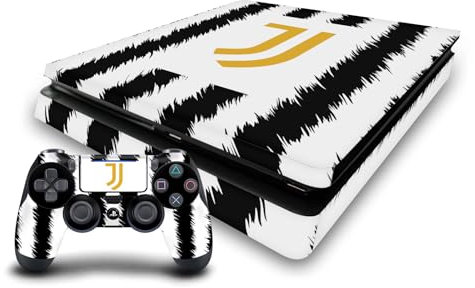 Head Case Designs Offizielle Juventus Football Club Home 2023/24 Match Kit Vinyl Haut Gaming Aufkleber Abziehbild kompatibel mit Sony PlayStation 4 PS4 Slim Console and DualShock 4 Controller