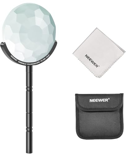 NEEWER 77 mm handhållet kalejdoskop prisma linsfilter, glasprisma kameralins effektfilter, avtagbara handtag, multibrytning, variabelt antal fotografiska ämnen, DSLR-fototillbehör