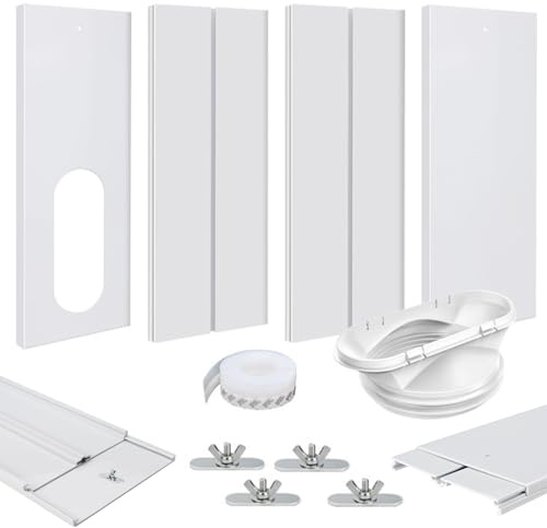 YANGUN 4Stück Klimaanlage Fensterabdichtung, Fensterabdichtung Platte für Durchmesser 13/15cm, für Mobile Klimageräte Platte für vertikal/horizontal Schiebefenster