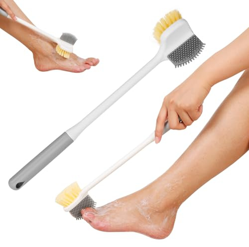 Multifunktional Fußwaschbürste mit Langem Stiel, Zehenwascher für die Dusche, Fußdusche bürste fur Senioren, Keine toten Ecken für die Fußreinigung