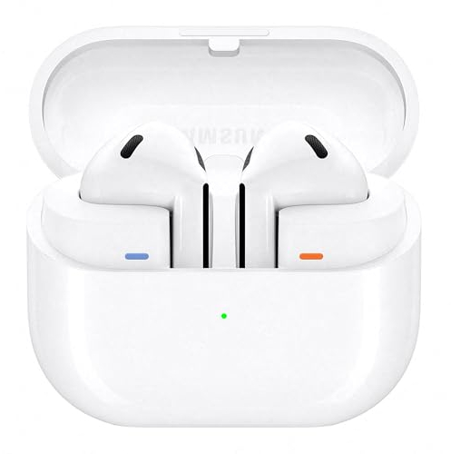 Samsung Galaxy Buds3 Écouteurs Bluetooth intra-auriculaires, sans fil, avec réduction active du bruit, réduction adaptative du bruit, écouteurs intra-auriculaires avec audio à 360°, blanc Étui