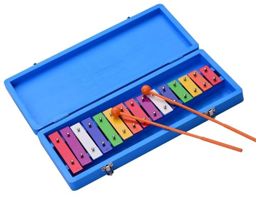 Xylophon Kit 15 Tasten Glockenspiel Xylophon Buntes Musikalisches Schlaginstrument Mit Koffer Schlägel Können Lange Gespielt Werden