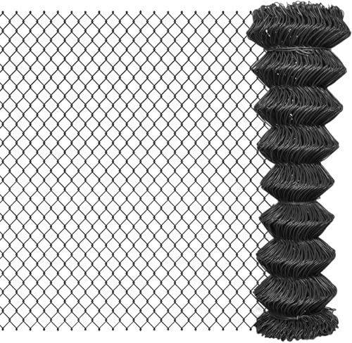 Juroupi Chain Link Fence Steel 25x1.5 m Grey,Chain Link Fence,Garden Fencing,Chain Link Fencing,Garden Fencing Barrier-142431