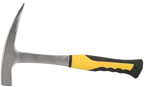 Double Head Flat Mouth Brick Hammer, Duckbill Geological Survey Hammer – High Carbon Steel with Polished Impact Resistant and Suitable for Rock Hardness Measurement