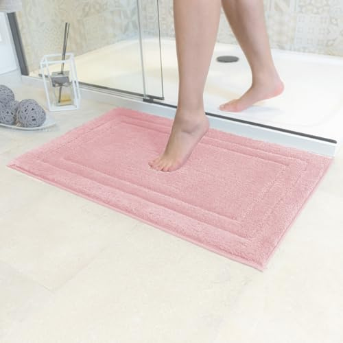 Decomira Tappeto Bagno Antiscivolo | Tappetino bagno super assorbente, lavabile in lavatrice | Per il bagno, la doccia, la vasca da bagno o come tappetino WC | Rosa - 70x120 cm