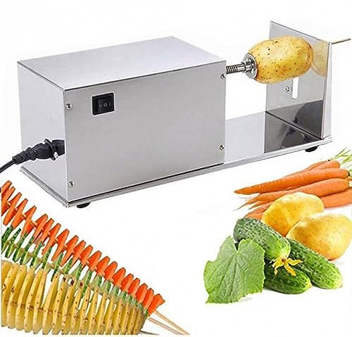 Affettatrice per patate in acciaio inossidabile per uso alimentare 20W Affettatrice per patate elettrica Tornado Affettatrice automatica Tagliapatate a spirale Twister Zucchine a spirale (automatico)