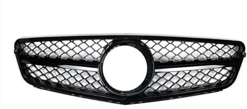 Haubengitter Kühlergrill Schwarz Oberen Stoßfänger Haube Mesh Grid Grill Für Benz W204 C-Klasse 2008 2009 2010 2011 2012 2013 2014 C180 C200 C250 C300 C43 Racing-Kühlergrill