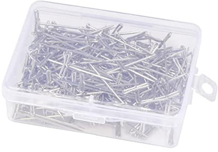 NOLITOY 200stücke Edelstahl T-nadeln Set Für Perückenherstellung Mit Kunststoffbox Einfach Einzufügende T-pins Zum Blockieren Nähen Stricken Und Haarstyling