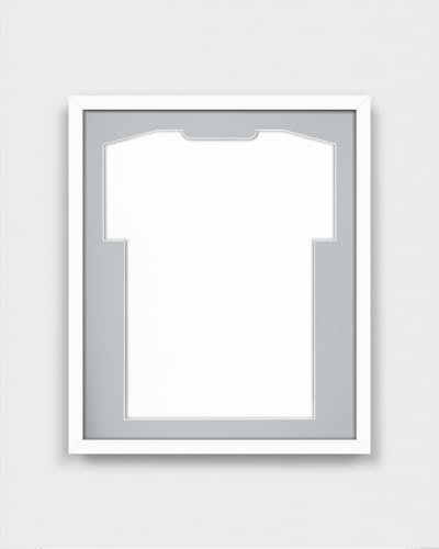 ARTIS - Bilderrahmen für Trikot Premium - Trikotrahmen Fußball aus Holz - Objektrahmen 53,4x63,4x5 cm - Handball, Volleyball Trikot Rahmen – Jersey Frame für Sporttrikots – Frametheshirt Weiss