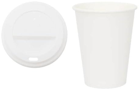 vidaXL Pappbecher mit Deckeln 1000 Stk. 12oz 300ml, Tasse, Pappe Kaffeebecher, Kaffeetasse, Tassen, Papierbecher, Kaffeetassen, Teetasse, Teetassen