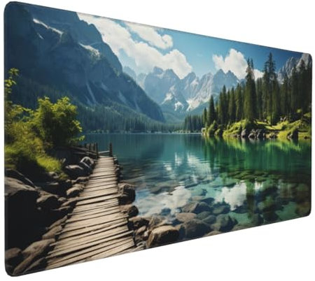 Tapis de Souris Paysage Tapis de Souris XXL 1000x500x4mm Tapis de Souris Gamer Paysage Tapis de Souris Ergonomique,Base en Caoutchouc Antidérapante,Facile à Nettoyer,Imperméable à l'eau,Deco Bureau