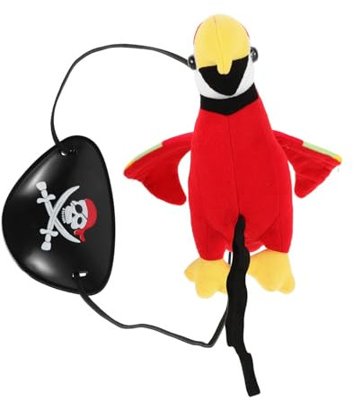 CHILDWEET Piraten Kostüm Zubehör Set Mit Schulter-papagei Und Augenmaske Für Halloween Cosplay Kindergeburtstag Lustiges Und Tragbares Für Piratenfans