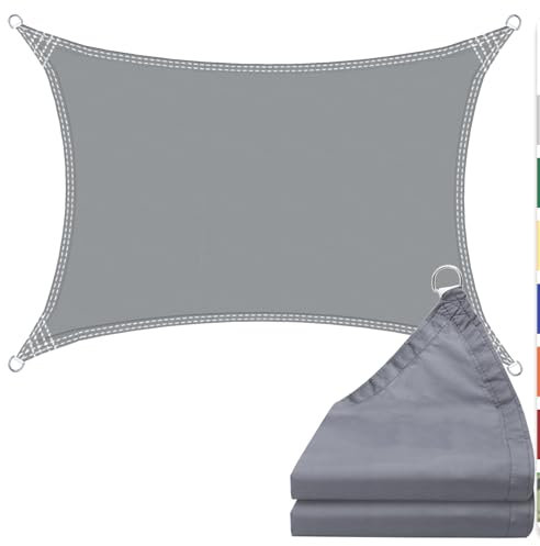 Sun Shade Sail 3.5m x 4m Rectangular Sunscreen Waterproof Awning Canopy, 180g/㎡ Shade Cover UV Block with Free Rope for Outdoors Activities, Garden, Patio, Yard, Party. (Gray)
