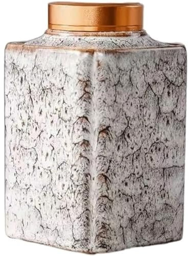 Tea Canister, Tea Caddy, Japanese Style Tea Caddy, Metal SCYPGiral Sealing Square Canister for Coffee/Sugar/Loose Tea Leaf, Vintage Small Coffee Tin(B)