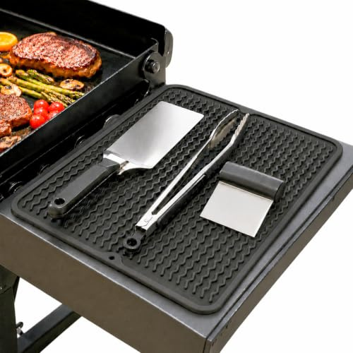 Silikon-Grillwerkzeug-Matte für Blackstone Weber Traeger Pit Boss Flat Top Grill Smoker, Grillzubehör, Pad-Matten für Outdoor, Küche, Theke, Kochen, Seitenablage, Spatel, Matte, Geschenke für Männer