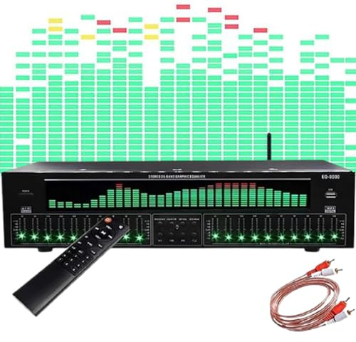 31-Band-Digital Equalizer, Audio Visualisierer Mit LED Spektrumanzeige, Musikspektrumanalysator, Rauschunterdrückung, Bluetooth 5.4, Für Bühne,Tonstudio, Studio