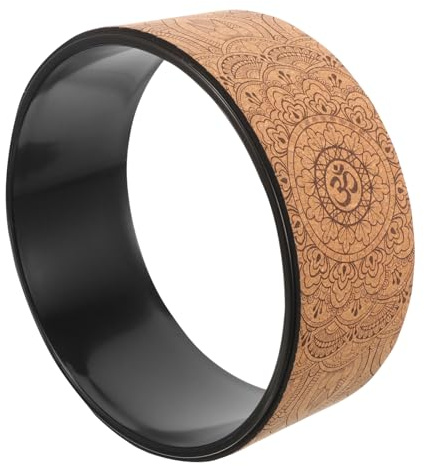 GANAZONO Pu-Kork Yoga Wheel Rückenstreckung Fitness Roller Yoga-Rad rutschfest Leicht Vielseitig Yoga-übungen Unterstützt Spinal Dehnung Und Faszienrolle Training