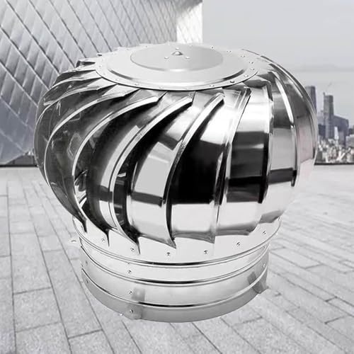 RhLLvJ Circular Roof Turbo Ventilator Stainless Steel Piping Roof Ventilation Rotating Chimney Hood Roof Vents Exhaust Hood(110mm)