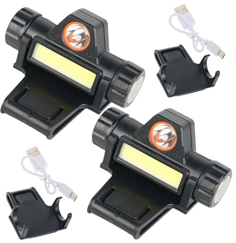 2 Juegos de luz para Casco de Soldadura, iluminación Dual, luz de Soldadura giratoria con Abrazadera, Impermeable y magnética, lámpara USB Potente, Montaje en Cabeza, Linterna para Casco de solda