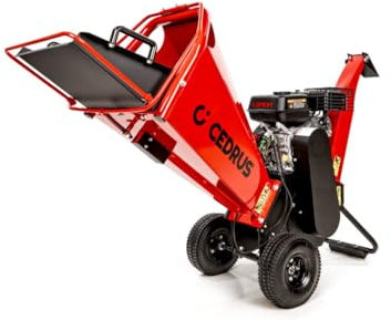 Hahn&Sohn Cedrus RB02 Benzin Asthäcksler - Stark, Mobil, 4,1kW Loncin Motor, bis 100mm Astdurchmesser, Gartenhäcksler, Holzhäcksler, Schredder, Häcksler für Äste, Garten, Profi, Benzin Häcksler