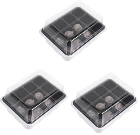 Kisangel 3 Set Vassoi per Semi per Germinazione Set per Giardinaggio Resistente E Riutilizzabile per Trasplanto Stress per Coltivazione E 12 Pezzi*3