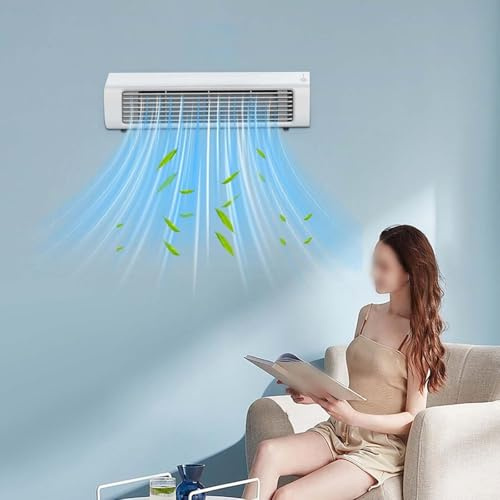 Sandyseptember Ventilateur climatiseur mural sans fil économe en énergie - Installation sans perçage - Convient pour la chambre à coucher et la cuisine - Avec télécommande (blanc-prise)