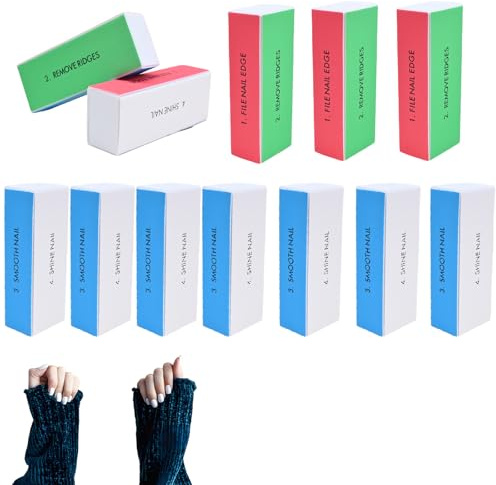 12 PCS Nail Buffer Blocks, Nail Files and Buffers, Buffer Nail File Set | Nail Buffers, Nail File Block, Nail Tools ( 4-Way Nail Buffing Block) Daily Use Manicure Treatment Sanding File