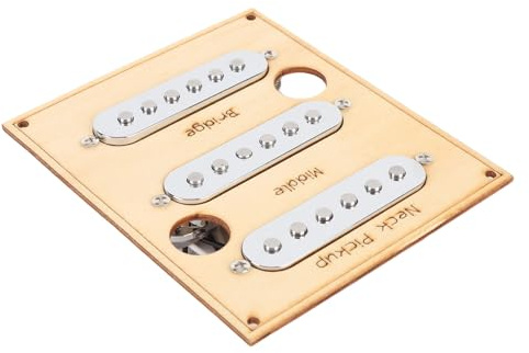 Yechiry Ensemble de Micros à Bobine Unique, Pick-up de Pont Moyen de Guitare électrique avec Style Vintage, Bobines à Fibres de Câblage, Couverture Abovable ABS pour les Guitaristes (SILVER)