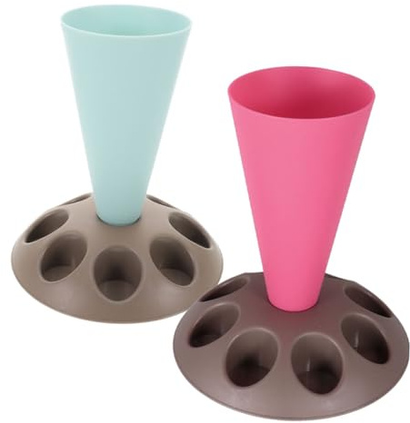 LABRIMP 2 piezas Soporte para Mangas Pasteleras con Ranuras para Boquillas Organizador de Accesorios de Repostería Soporte Plástico Resistente para Decoración de Tartas de Unidades