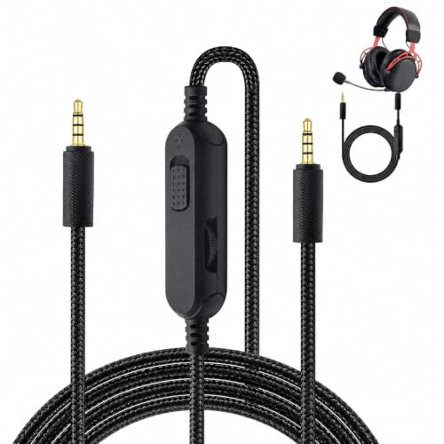 Amztour Câble de Remplacement pour Casque Compatible avec Logitech G Pro G PRO X G233 G433 3.5mm Câble d'extension Audio pour Casque de jeu Contrôle du Volume avec Microphone 2M(Noir)