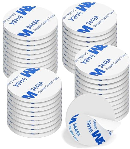 Double Sided Sticky Pads Heavy Duty - 40 Pcs Strong Double Sided Tape Heavy Duty for Outdoor Indoor Mounting, Waterproof Adhesive Strips for Hanging - Round,30mm