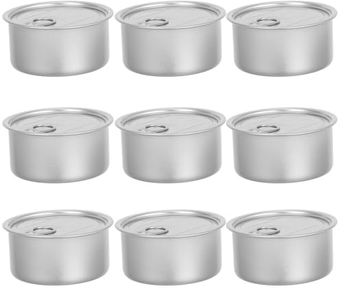 Ciieeo Lattine Vuote in Alluminio Argento 180ml 10 Pezzi | Chiusura Auto-sigillante, per Caffè e Cibo per Animali, Uso Viaggio e Attività All'aperto