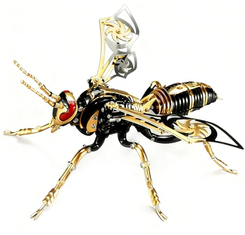 3D Metallbausatz-Serie: Mechanische Hornisse, Phönix & Alterdrache Kreatives DIY-Puzzle mit Spielspaß & intellektueller Herausforderung ，3D Metall Puzzle (Black Gold, Homisse)