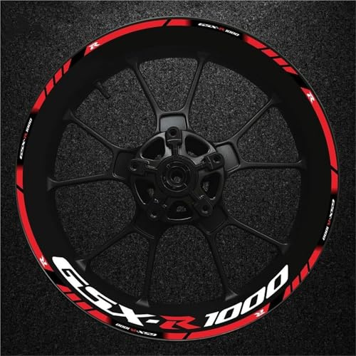 Kit Adesivi Cerchi Adesivi Per Cerchi Moto Riflettenti Per Suzuki GSXR1000 GSXR GSX-R 1000 GSX-R1000 Per E Mozzi Set di Strisce cerchione Moto(Colore 2)