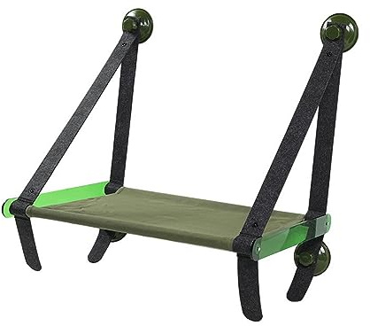 Hamaca For Gatos, De Verano For Mascotas, Cama con Ventana, For El Hogar, Sala Estar, Ventosa For Colgar En La Pared, Transpirable Malla For Estable Y CóModo(Green)