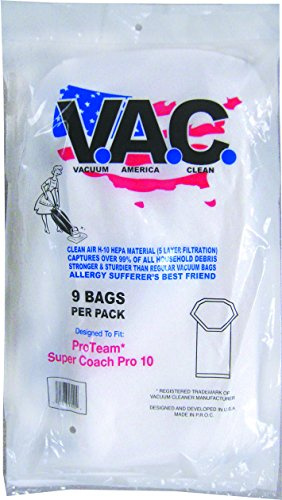 VACUUM AMERICA CLEAN VAC 23 PROTEAM Super Coach N/S Pro 10 H-10 HEPA Filtration (Pack of 9)