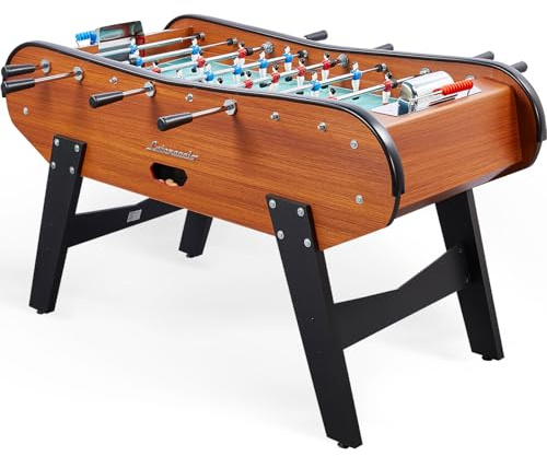 CATENACCIO Babyfoot Adulte Sportivo Bois Foncé 161x110x95cm – Baby-Foot Café avec 4 Balles – Table de Jeux Hêtre, Robuste, Idéal Famille, Amis, Usage Intensif
