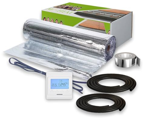 150W/m² Alu Heizmatte 1m² elektro Fußbodenheizung+ E51 Thermostat Komplettset