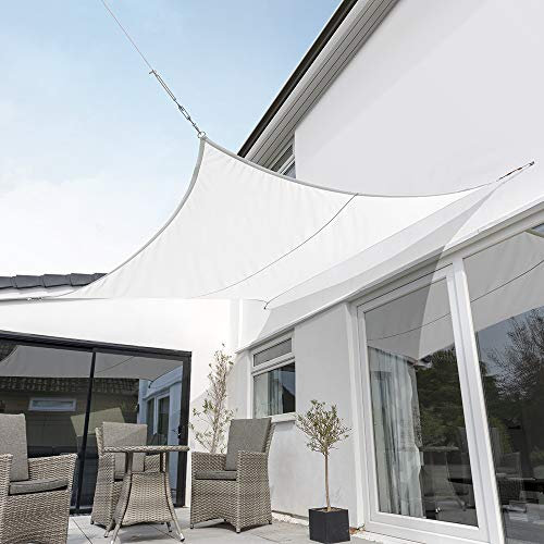 Kookaburra Waterproof Garden Sun Shade Sail Canopy in Polar White 98% UV Block (2m Square)