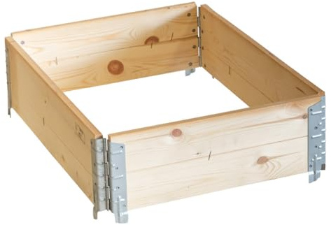DTZ Palettenrahmen Aufsatzrahmen Hochbeet Gartenbeet Stapelrahmen (80x60x20 cm)
