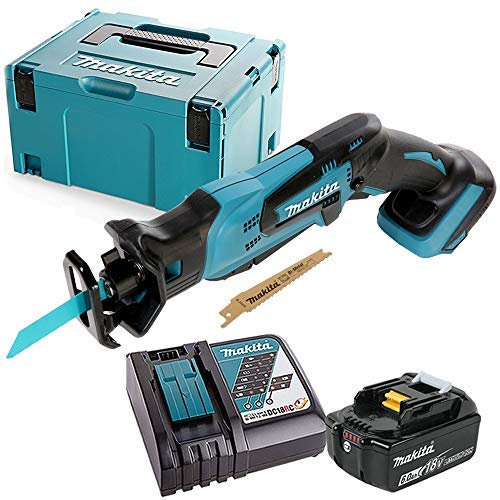 Makita DJR183 18V Mini Reciprocating Saw with 1 x 6.0Ah Battery, Charger & Case
