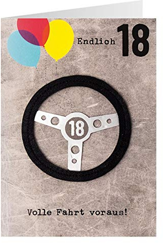 Karte Endlich 18 - Geburtstagskarte 01