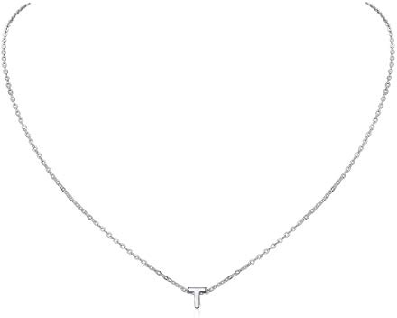 ChicSilver Damen Buchstaben Kette Silber/Gold 925 Silber Halskette mit Buchstabenanhänger A-Z Frauen Mädchen Initial Kette Geschenke für Geburtstag Weihnachten Muttertag | Silberkette Damen 925 Sterling Silber mit A-Z 26 Buchstaben Anhänger Geburtstag Weihnachten Geschenke für Frauen Mädchen