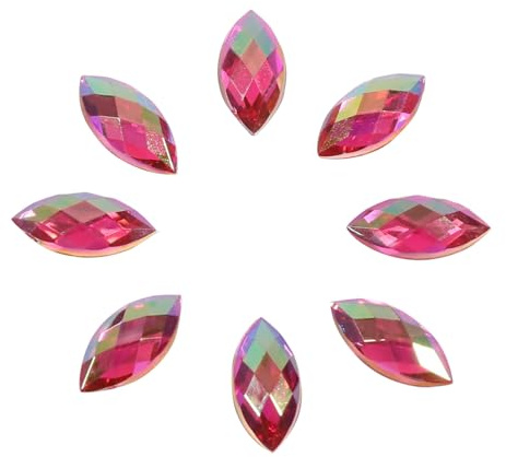 500 Stück AB Acryl Kristalle, Wassertropfen Form, 7 x 15 mm, Flatback Strasssteine für DIY Dekorationen, Rosenrot