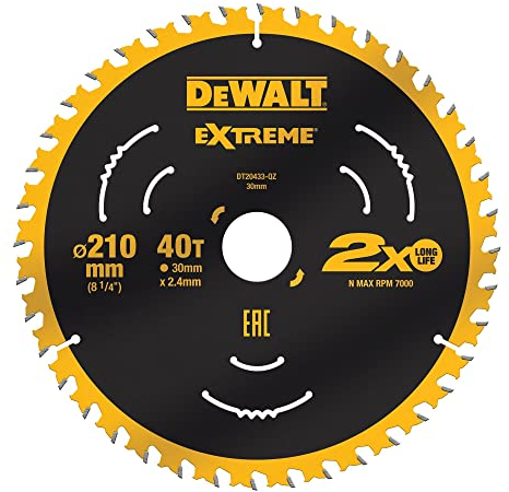 DEWALT DT20433-QZ Lame de scie circulaire 210 x 30 x 2.4 mm Nombre de dents: 40 1 pc(s)