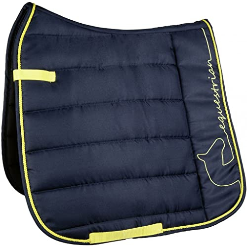 HKM Equestrian Schabracke 6980 Navy/Neon Gelb Dressur
