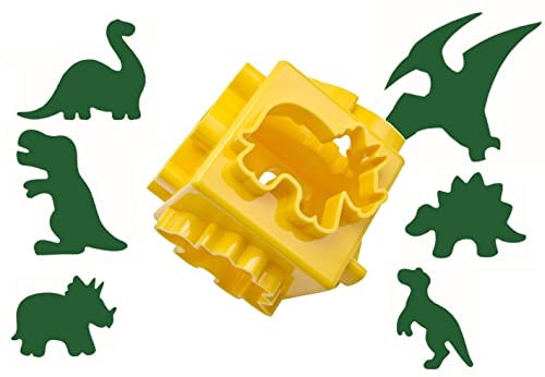 Cookie Cutters | Plastic Dough Cookie Cutting Cube | Dinosaurs | 6 Designs | Dinosaur Shapes, Strong Cookie Dough Cutters